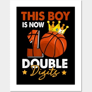 This Boy Is Now 10 Double Digits Basketball 10th Birthday Posters and Art